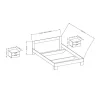 Meublorama Lit adulte 160x200 collection IRINA. Coloris gris clair et gris foncé Hot