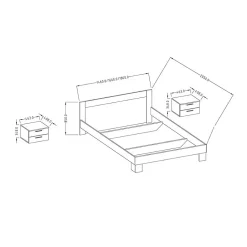 Meublorama Lit adulte 160x200 collection IRINA. Coloris gris clair et gris foncé Hot