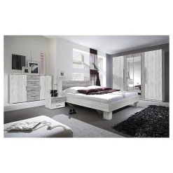 Meublorama Lit adulte 160x200 collection IRINA. Coloris gris clair et gris foncé Hot