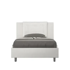 Ityhome Lit Annalisa en simili cuir blanc avec sommier tapissé 120x210 Hot