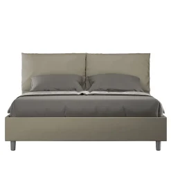 Ityhome Lit Antea avec sommier rembourré 160x210 simili cuir cappuccino Online