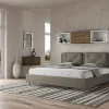 Ityhome Lit Appia avec sommier rembourré 180x190 en simili cuir cappuccino Hot