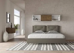 Ityhome Lit Appia avec sommier rembourré 180x190 en simili cuir cappuccino Hot