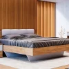 Azura Home Design LIT ASTO avec chevets , blanc laqué et chêne clair 160x200 cm