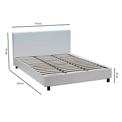 Weber Industries Lit ATLANTA 160x200 + 1 sommier / Blanc