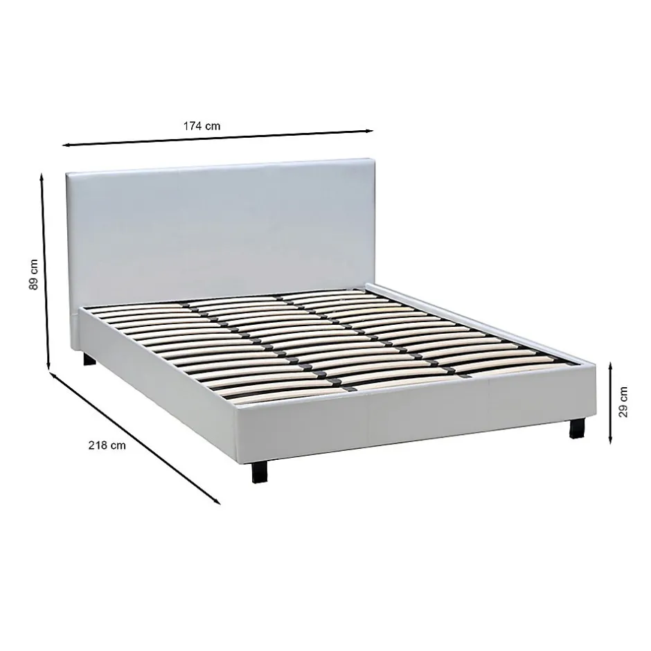 Weber Industries Lit ATLANTA 160x200 + 1 sommier / Blanc