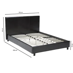 Weber Industries Lit ATLANTA 140x190 + 1 sommier / Noir