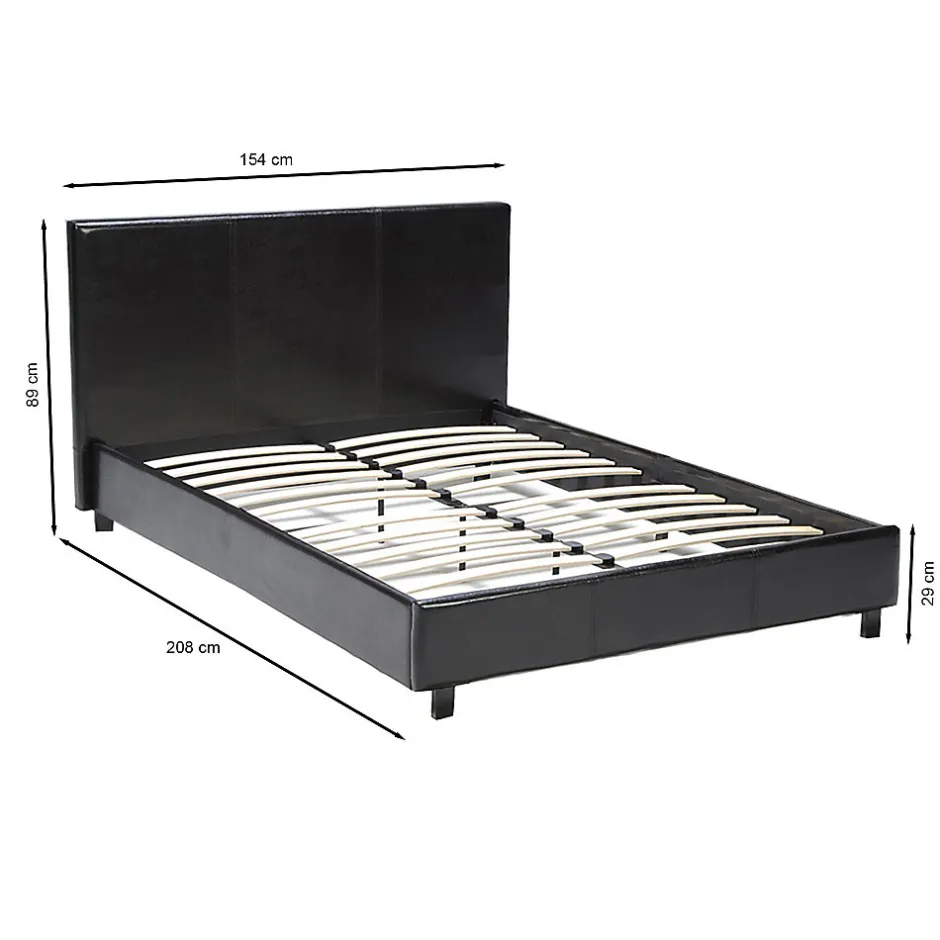 Weber Industries Lit ATLANTA 140x190 + 1 sommier / Noir