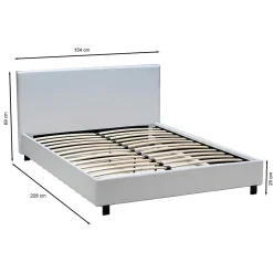 Weber Industries Lit ATLANTA 140x190 + 1 sommier / Blanc
