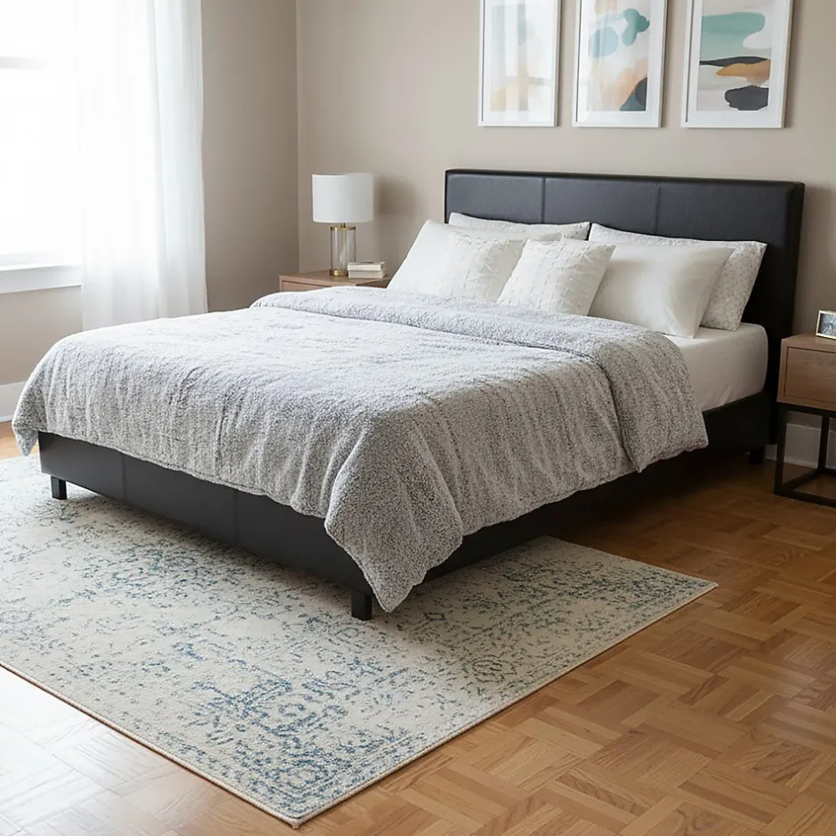 Weber Industries Lit ATLANTA 160x200 + 1 sommier + 1 matelas CARLTON / Noir
