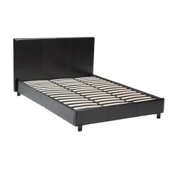 Weber Industries Lit ATLANTA 160x200 + 1 sommier + 1 matelas CARLTON / Noir