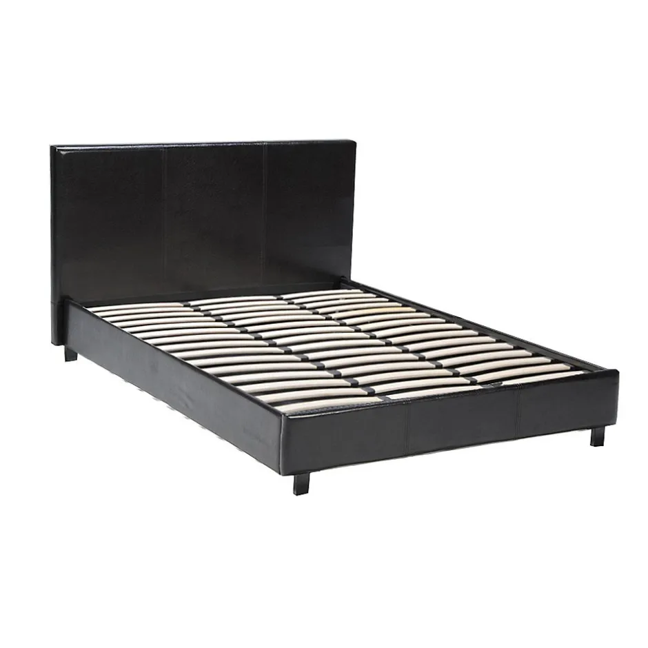 Weber Industries Lit ATLANTA 160x200 + 1 sommier + 1 matelas CARLTON / Noir