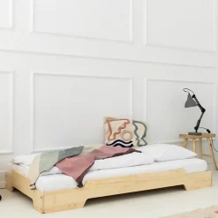 Enfant Petits-Meubles Lit au sol 90x190 sommier inclus Lola Bois