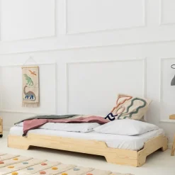 Enfant Petits-Meubles Lit au sol 90x190 sommier inclus Lola Bois