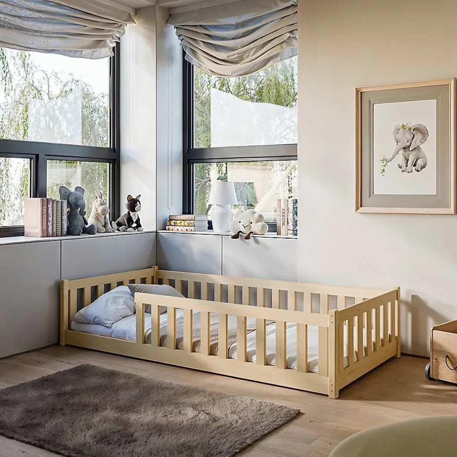 Petits-Meubles Lit au sol 90x200 sommier inclus Maya Bois Outlet