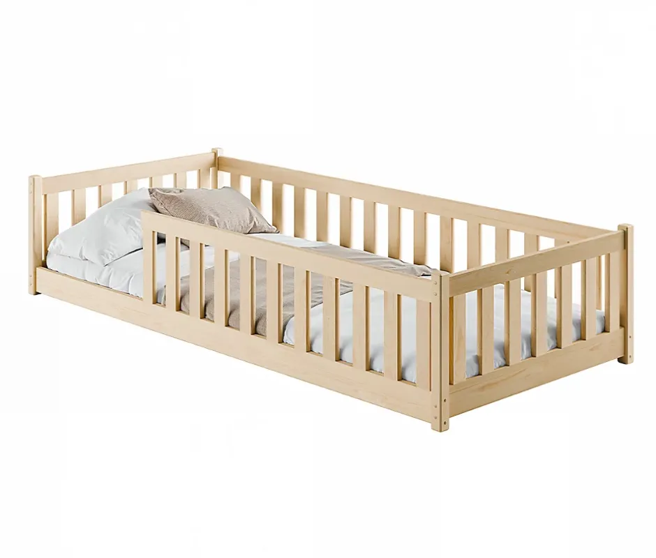Petits-Meubles Lit au sol 90x200 sommier inclus Maya Bois Outlet