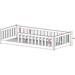Petits-Meubles Lit au sol 90x200 sommier inclus Maya Bois Outlet