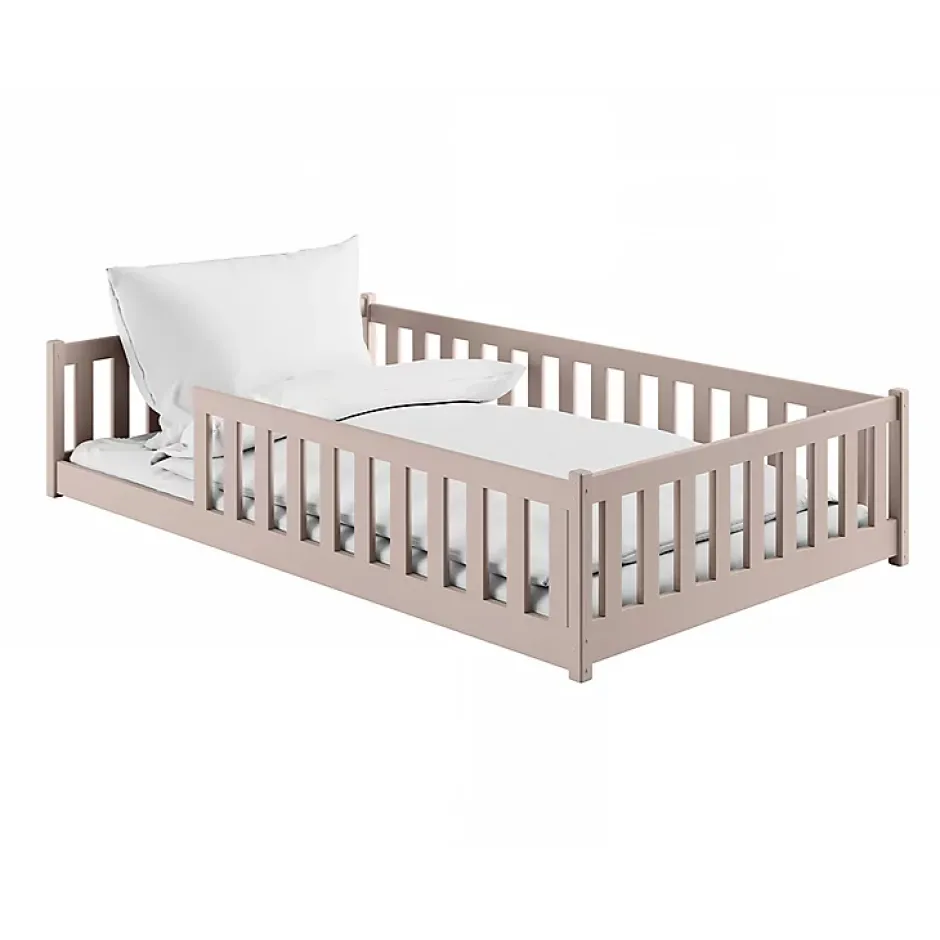 Petits-Meubles Lit au sol 120x200 sommier inclus Maya Cachemire Outlet