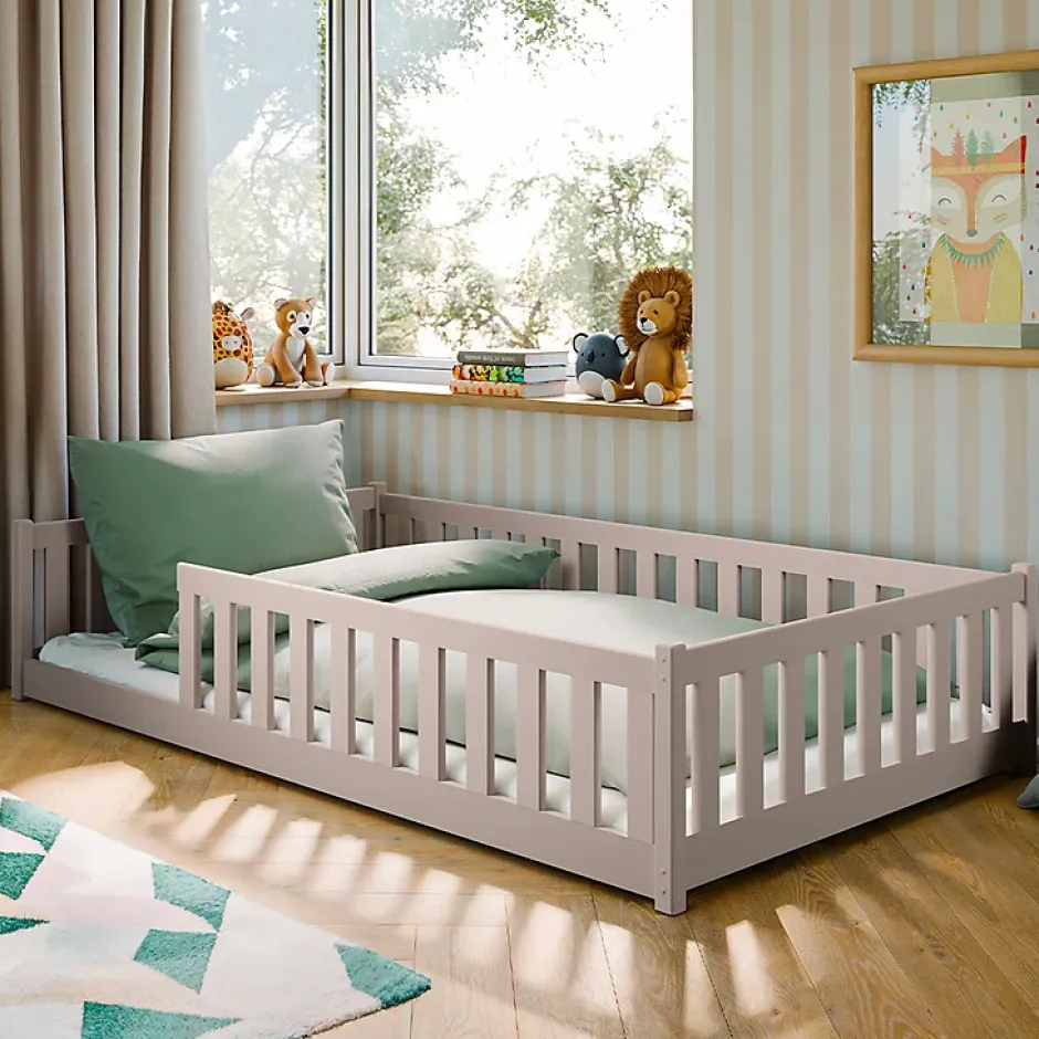Petits-Meubles Lit au sol 120x200 sommier inclus Maya Cachemire Outlet