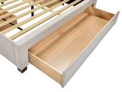 Vente-unique Lit avec 3 tiroirs 180 x 200 cm - Tissu - Beige - LIAKO