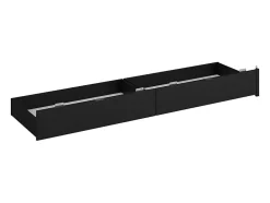Vente-unique Lit avec 4 tiroirs 140 x 190 cm - Coloris : Naturel et noir + Sommier + Matelas - VELONA Best