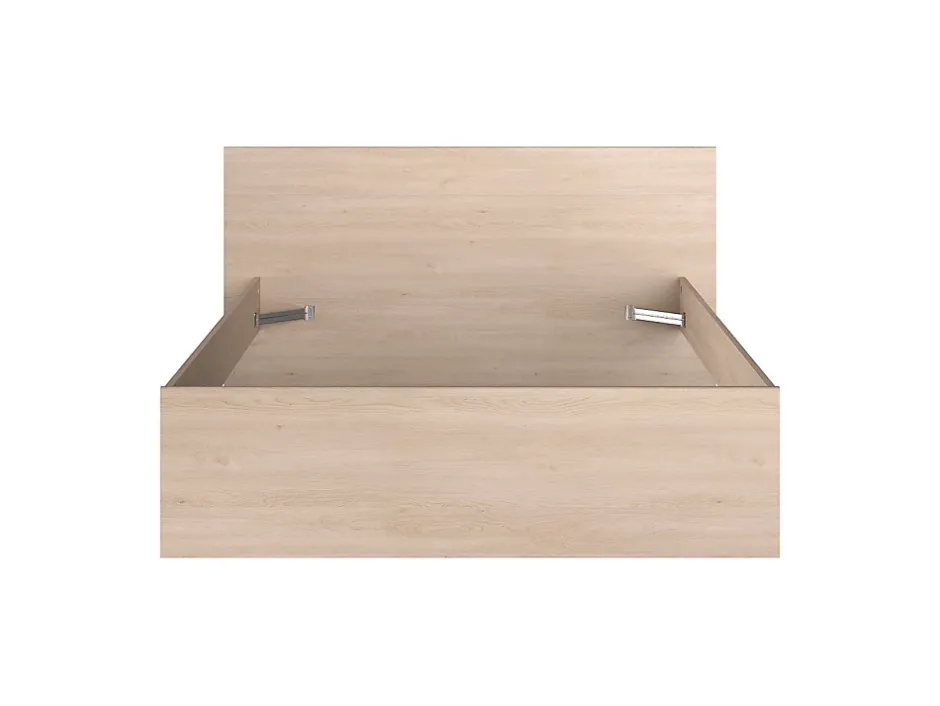 Vente-unique Lit avec 4 tiroirs 140 x 190 cm - Coloris : Naturel et noir + Sommier + Matelas - VELONA Best