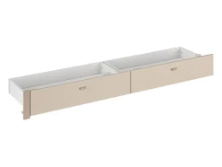 Vente-unique Lit avec 2 tiroirs 160 x 200 cm - coloris : Naturel et beige + Sommier - VELONA
