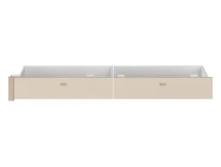 Vente-unique Lit avec 2 tiroirs 160 x 200 cm - coloris : Naturel et beige + Sommier - VELONA