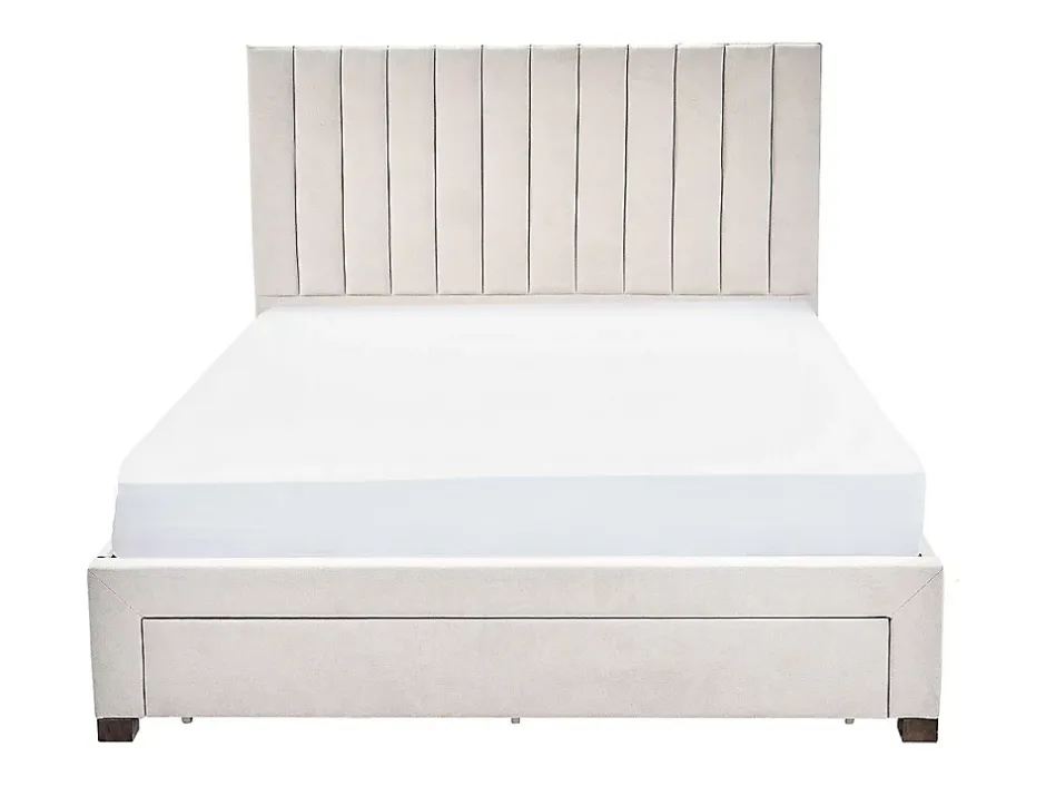 Vente-unique Lit avec 3 tiroirs 180 x 200 cm - Tissu - Beige + Matelas - LIAKO Best