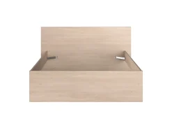 Vente-unique Lit avec 4 tiroirs 140 x 190 cm - Coloris : Naturel et noir + Sommier - VELONA