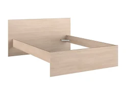 Vente-unique Lit avec 4 tiroirs 140 x 190 cm - Coloris : Naturel et noir - VELONA Discount