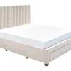 Vente-unique Lit avec 3 tiroirs 160 x 200 cm - Tissu - Beige - LIAKO