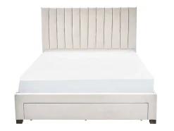 Vente-unique Lit avec 3 tiroirs 160 x 200 cm - Tissu - Beige - LIAKO