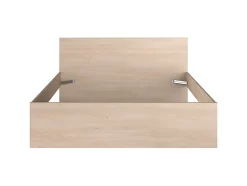 Vente-unique Lit avec 4 tiroirs 160 x 200 cm - coloris : Naturel et beige - VELONA