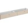 Vente-unique Lit avec 2 tiroirs 140 x 190 cm - coloris : Naturel et beige - VELONA