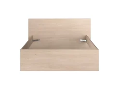 Vente-unique Lit avec 2 tiroirs 140 x 190 cm - coloris : Naturel et beige - VELONA