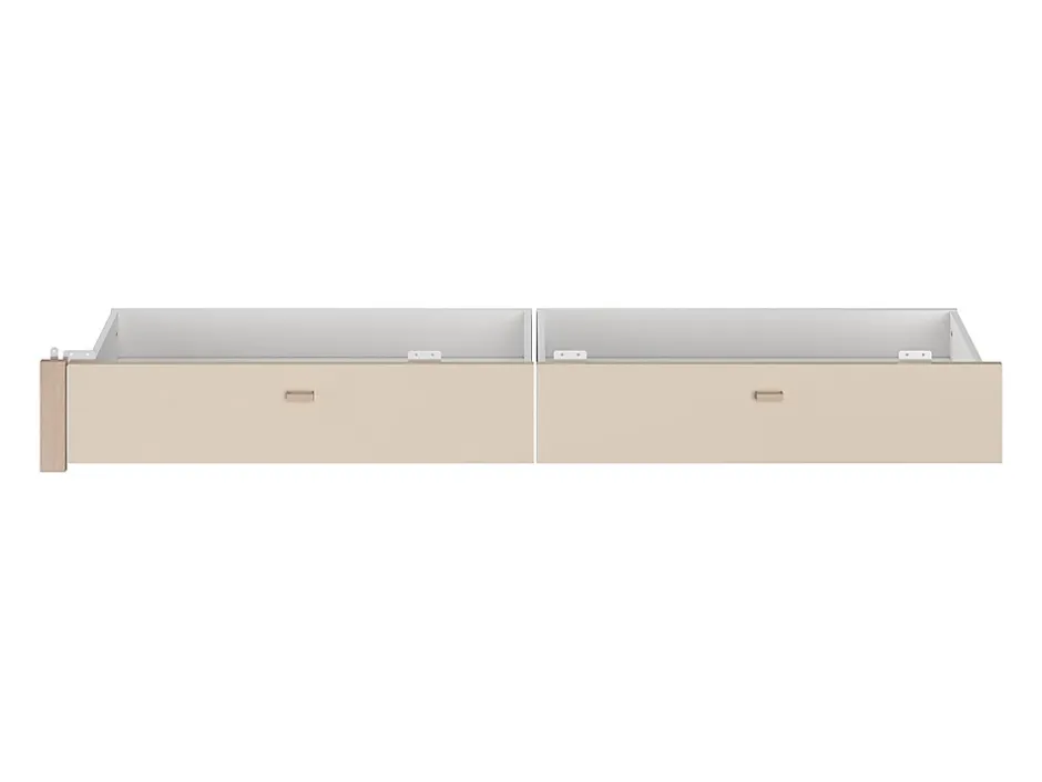 Vente-unique Lit avec 2 tiroirs 140 x 190 cm - coloris : Naturel et beige + Sommier - VELONA Sale