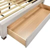 Vente-unique Lit avec 3 tiroirs 140 x 200 cm - Tissu - Beige - LIAKO