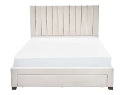 Vente-unique Lit avec 3 tiroirs 140 x 200 cm - Tissu - Beige - LIAKO