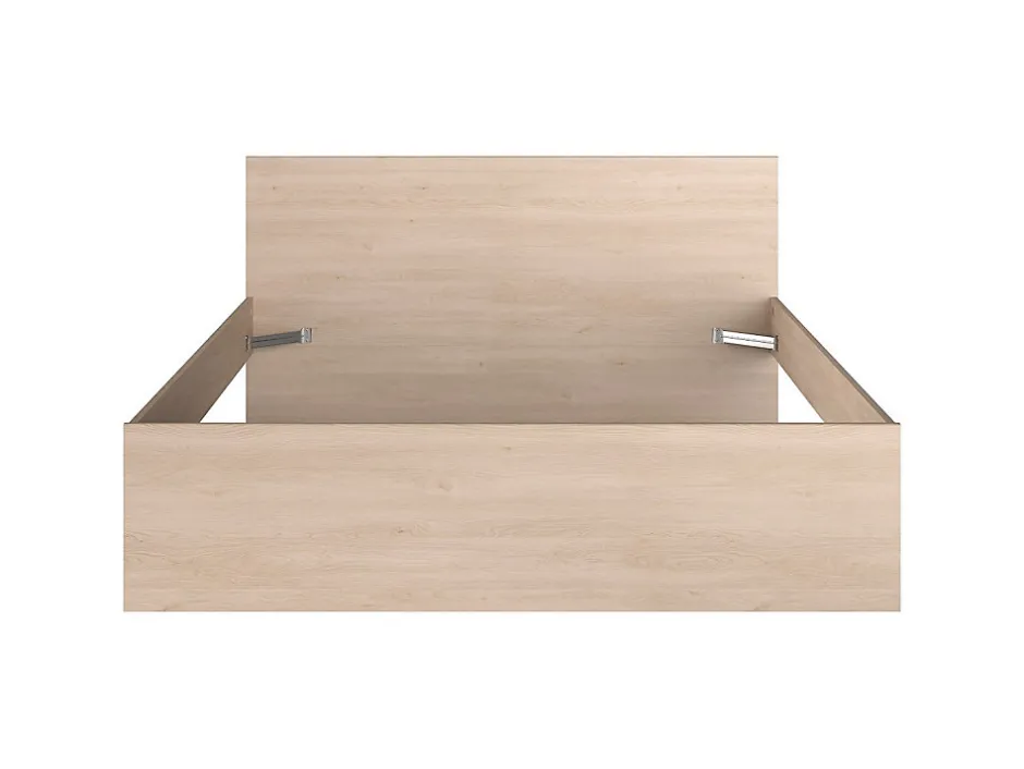 Vente-unique Lit avec 2 tiroirs 160 x 200 cm - coloris : Naturel et beige - VELONA