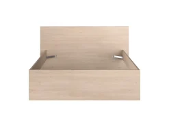 Vente-unique Lit avec 4 tiroirs 140 x 190 cm - coloris : Naturel et beige - VELONA