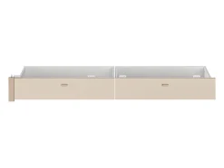 Vente-unique Lit avec 4 tiroirs 160 x 200 cm - coloris : Naturel et beige + Sommier - VELONA