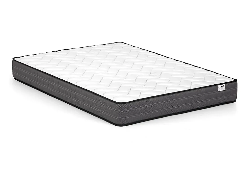 Vente-unique Lit avec chevets 160 x 200 cm - Avec LEDs - Coloris : Naturel et noir + Sommier + Matelas - ARIADA Sale