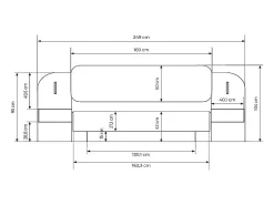 Vente-unique Lit avec chevets 160 x 200 cm - Avec LEDs - Coloris : Beige et naturel + Sommier - LYORIMA