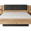 Vente-unique Lit avec chevets 140 x 190 cm - Avec LEDs - Coloris : Naturel et anthracite + Sommier - ELYNIA Clearance