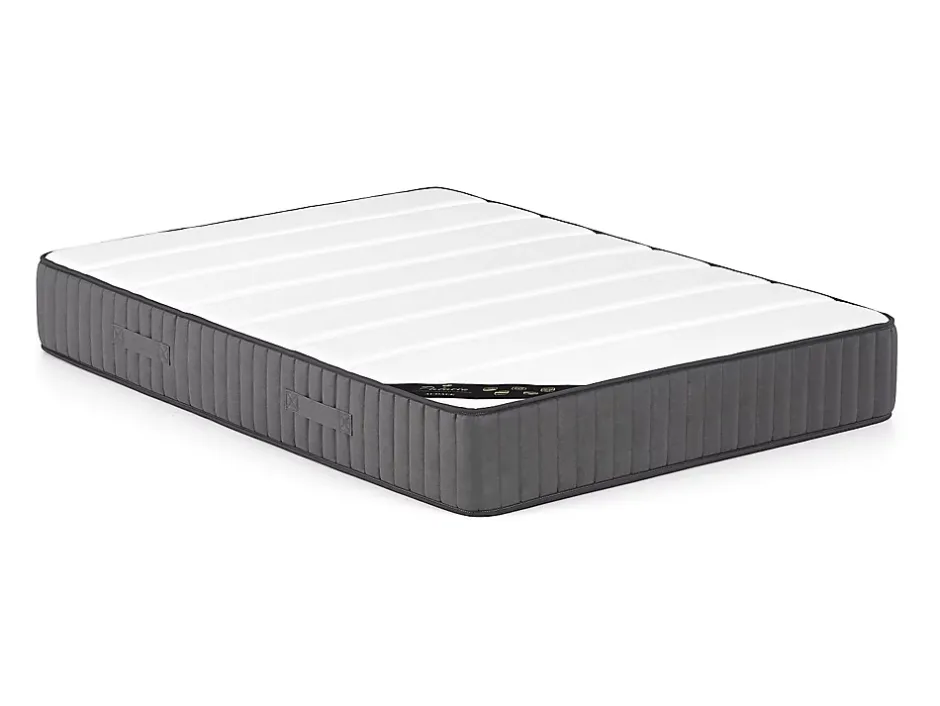 Vente-unique Lit avec chevets 160 x 200 cm - Avec LEDs - Coloris : Naturel et anthracite + Sommier + Matelas - ELYNIA Sale