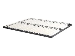 Vente-unique Lit avec chevets 140 x 190 cm - 2 tiroirs - Avec LEDs - Coloris : Naturel et anthracite + Sommier + Matelas - FRANCOLI