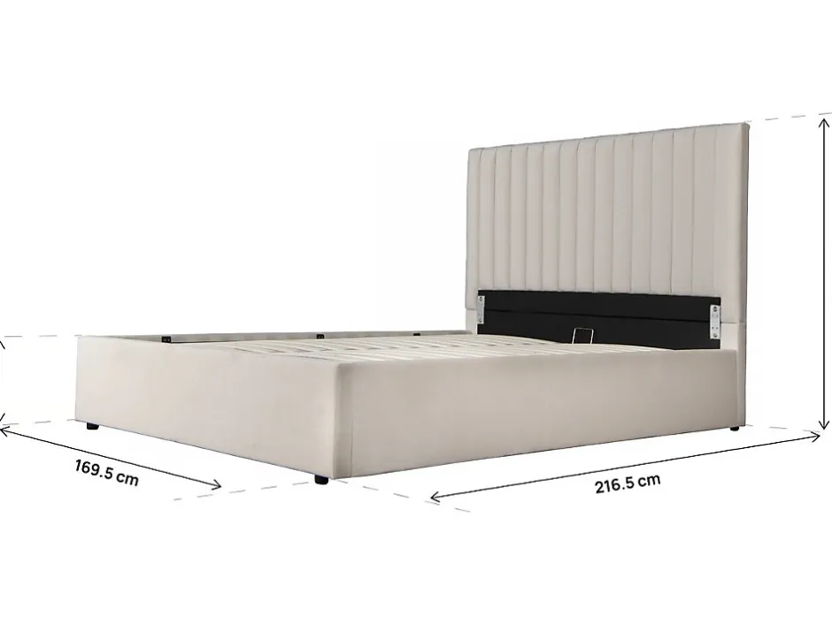 Habitat Et Jardin Lit avec coffre "Mia" 160 x 200 cm Beige Clearance