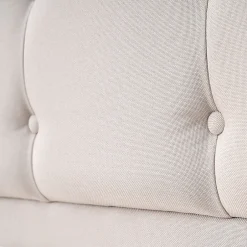 Okwish Lit avec rangement 140 x 200 cm - Lit avec 4 tiroirs, tête de lit avec prise USB-C - Lin + Bois massif - Sans Matelas - Beige