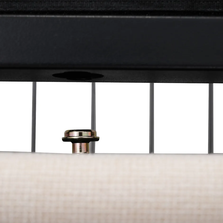 Okwish Lit avec rangement 90 x 200 cm - Lit Simple avec Ports USB et Matelas - Lin Bois Métal - avec Matelas - Beige